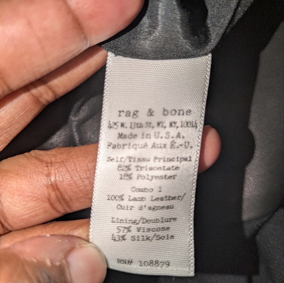 Rag & Bone 100% Lamb Leather Black Kelly Short Size 4 - Picture 8 of 8